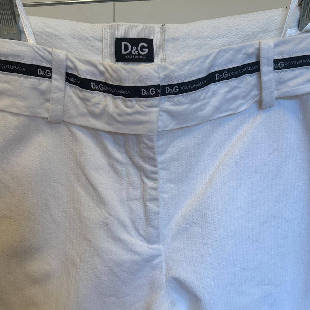 Dolce & Gabbana Limited Edition 100% Cotton White Trousers Sz EU 44, US 10.